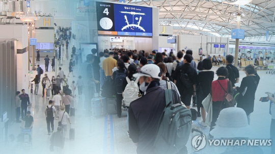 해외로 떠나는 여행객.<연합뉴스>